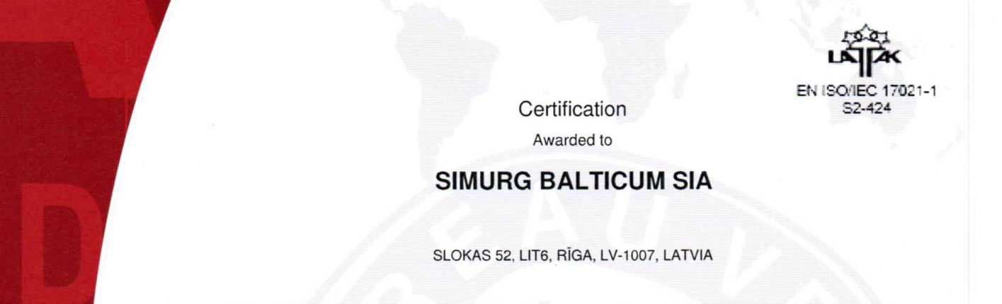 Simurg Balticum has successfully passed ISO 13485:20216 recertification audit and started a new certification cycle – Simurg Balticum